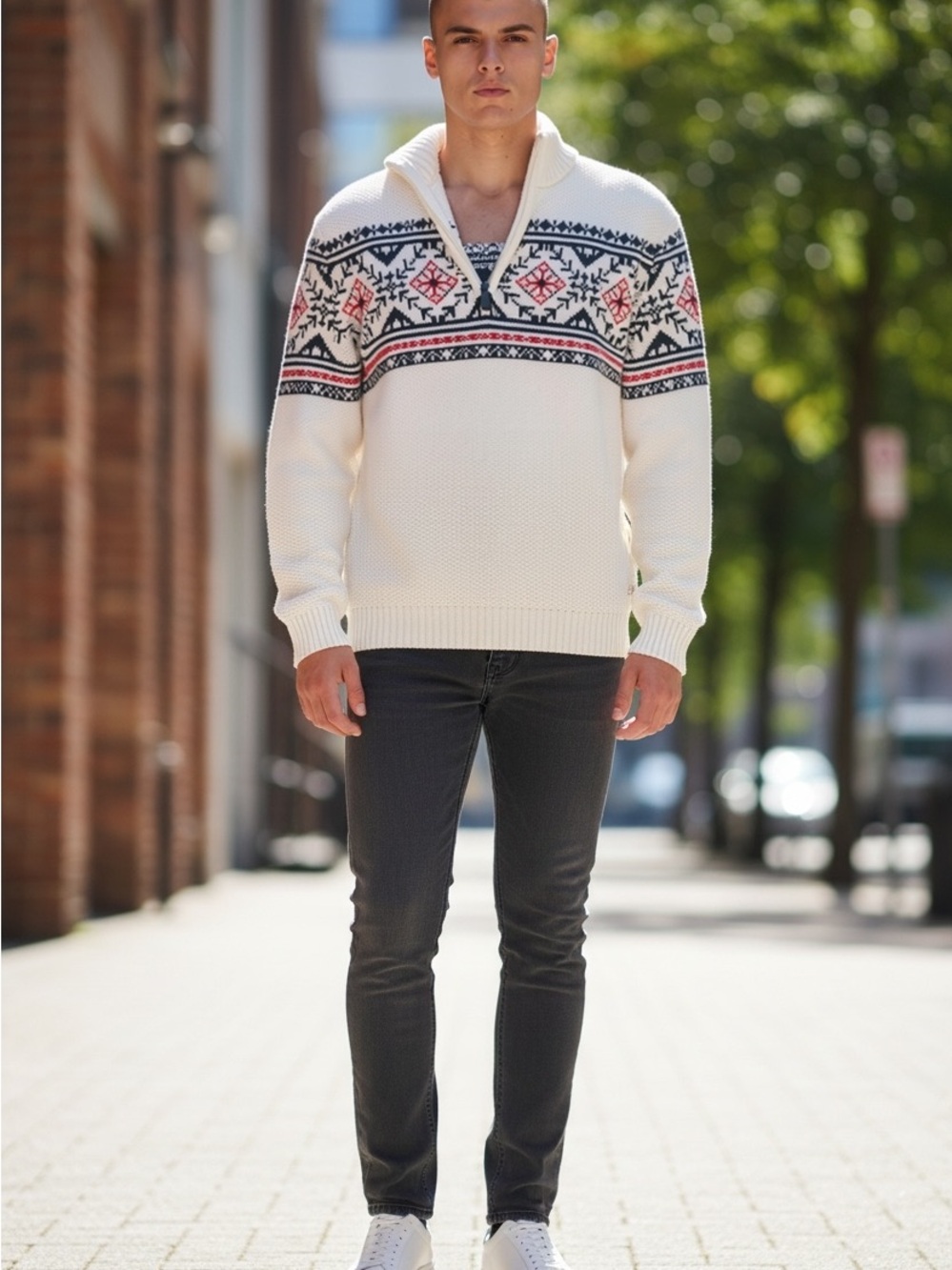 IZOD Men's Fair Isle Nordic
Quarter-Zip Sweater size L